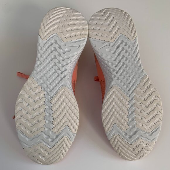 Nike React Flyknit Womens Size 9 Running Shoes Pink Quart/white/grey - Picture 10 of 12